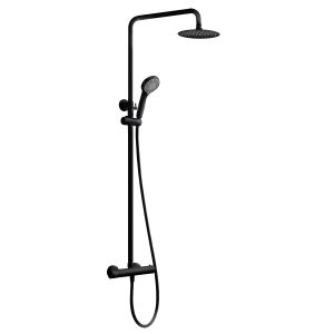 Conjunto chuveiro termostático kent preto fosco-imex
