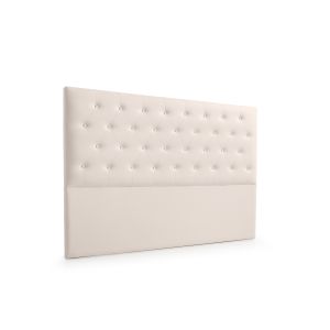Cabeceira estofada ferrara pele sintética 100x120x8 cm - bege - moonia