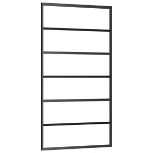 Porta deslizante em vidro esg e alumínio 102x205 cm preto