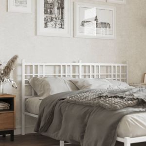 Cabeceira de cama 160 cm metal branco ptob9657