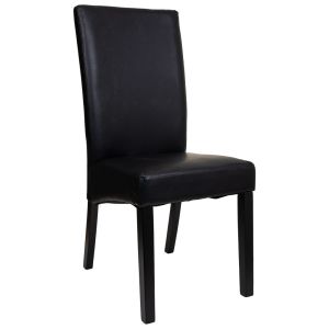 Cadeira madeira estofada preta 49x48x42/102