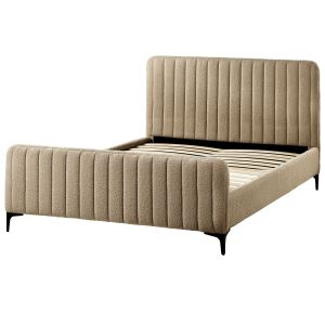 Cama bouclé lunan 140 x 200 cm taupe