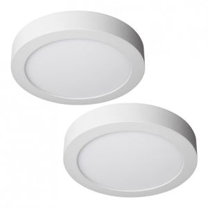 Pack 2 downlight LED 18w 4200ºk superfície branca redonda ø210x37 mm