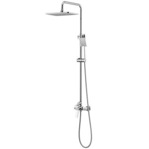 Coluna de chuveiro - misturador mecânico - ajustável 90-124 cm - chuveiro a