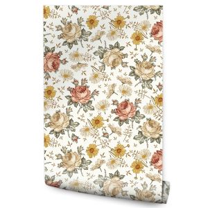 Papel de parede flowers roses chamomile nature decoração moderna