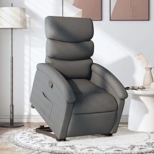 Poltrona reclinável elevatória tecido cinzento-escuro ewg6965