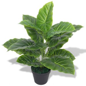 Planta taro artificial com vaso 45 cm verde ergft9379