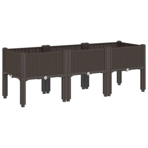 vidaXL floreira com pés pp marrom 120x40x42 cm