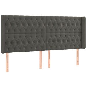 vidaXL cabecero con orejas de terciopelo gris oscuro 183x16x118/128 cm