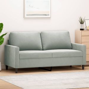 Sofá de 2 lugares 140 cm veludo cinza-claro
