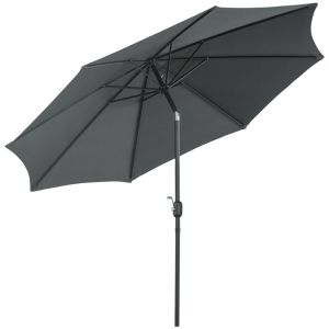 Chapéu de sol de jardim ø295 x 250cm metal e poliéster color gris Outsunny