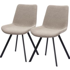 Cadeira de jantar giratória 360 em tecido e metal khaki