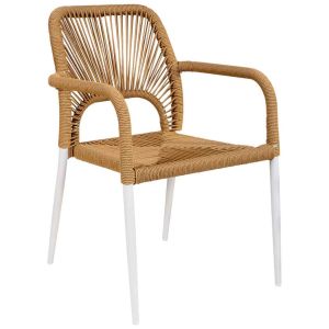Cadeira em vime bege, com 57x63x80,5 cm de altura