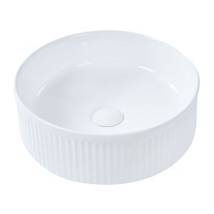 Lavatório de bancada geldo ⌀ 37 cm cerâmica branco