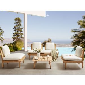 Conjunto lounge madeira de acácia certificada castanho accadia