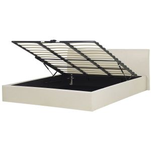 Sommier com arrumação orbey tecido creme claro 180 x 200 cm