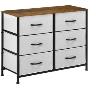 Cómoda 6 gaveta 80x30x62,5 cm aço, mdf e tecido não tecido color gris