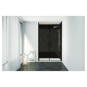 Ondee - kit  paneles murales nicho  mármol negro 120cm perfil negro