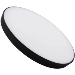 Plafond tecto circular preto ø230mm 24w 2600lm osram chip, luz quente 3000k