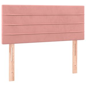 vidaXL cabecero con LED de terciopelo rosa 100x5x78/88 cm