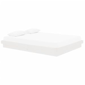 vidaXL estructura de cama doble sin colchón madera maciza blanco