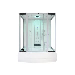 Ducha de vapor diamond con hidromasaje y LED 170 x 90 cm blanco