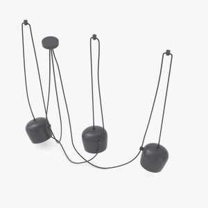 Luminária tambor cinza 3 lâmpadas pendente decorativo E27