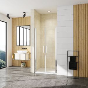 Porta de duche bater dois folhas,vidro anticalcário 6mm,(960-1000)x1950mm