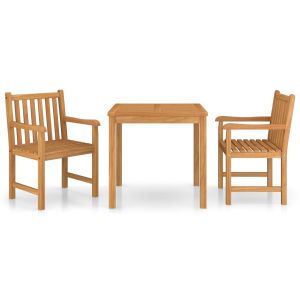 vidaXL conjunto de comedor de jardín de 3 piezas 80x80 cm de madera maciza