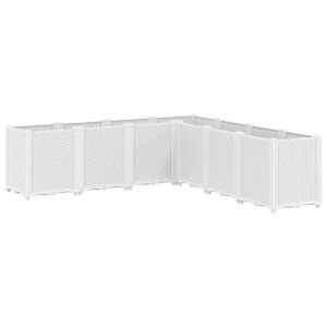 vidaXL jardinera pp blanco 160x160x53 cm