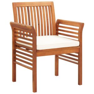 Cadeiras de jantar p/ jardim com almofadões 8 pcs acácia maciça