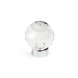 Puxador de vidro 30mm base cromada, lote de 24