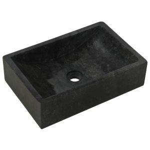 Lavatório 45x30x12 cm mármore preto brilhante