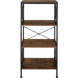 Prateleira estilo industrial 4 baldas 61,5x34,5x133x5 cm madeira clara