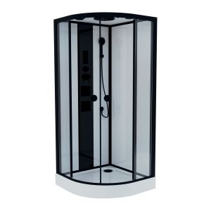 Ondée - cabina de duche hidromassagem nogea - preto mate - 1/4 círculo 90cm