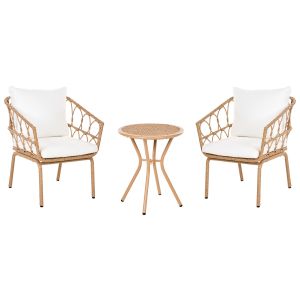Conjunto bistro ferla rattan sintético castanho claro