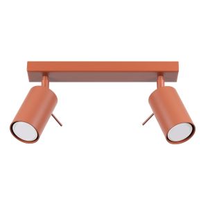 Luminária de teto ring 2 ocre vermelho aço 30x17x6cm