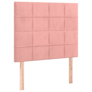 vidaXL cabecero con luces LED terciopelo rosa 100x5x118/128 cm