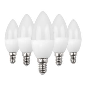 Pack de 5 lâmpadas vela LED e14 6w equi.40w 470lm 15000h primer líder