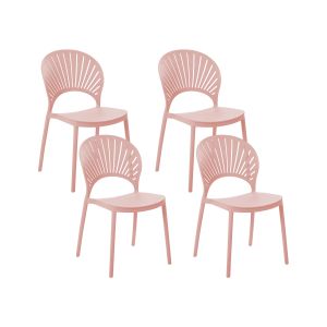 Conjunto de 4 cadeiras de jardim ostia rosa pastel