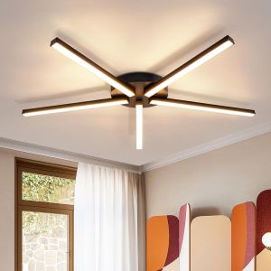 Nettlife plafon LED branco quente 24w preto 64,2 cm metal 3000k