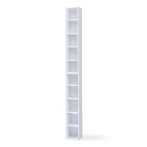 Prateleira para cd tynset 10 compartimentos 187x20x17 cm branco [en.casa]
