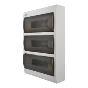 Painel elétrico superfície interior 45 módulos tampa translúcida