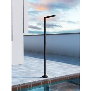Chuveiro para piscina alabama em aço inox preto fosco | poolimex