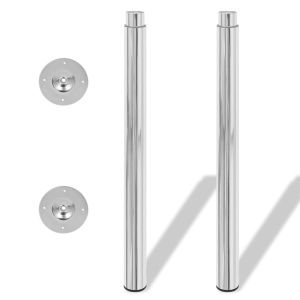 Pés de mesa telescópicos vidaxl 2 peças cromados 710 mm-1100 mm