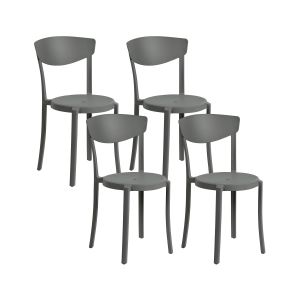 Conjunto de 4 cadeiras de jardim vieste cinzento escuro