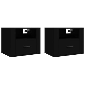 Casa lúmina - set  de 2 mesita de noche negro madeira  50 x 36 x 40 cm