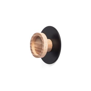 Rei | suporte de parede modelo c8717 | faia e aço preto fosco | 60x60x26 mm
