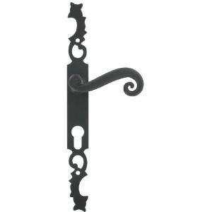 Maçaneta para portas em ferro forjado preto aquitaine bouvet key i cylinder