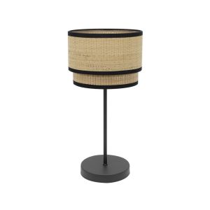 Alto roque candeeiro de mesa 1xE27 natural/preto 60x30x30 cm